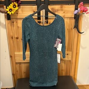 Trixxi Shimmering Teal Formal Dress